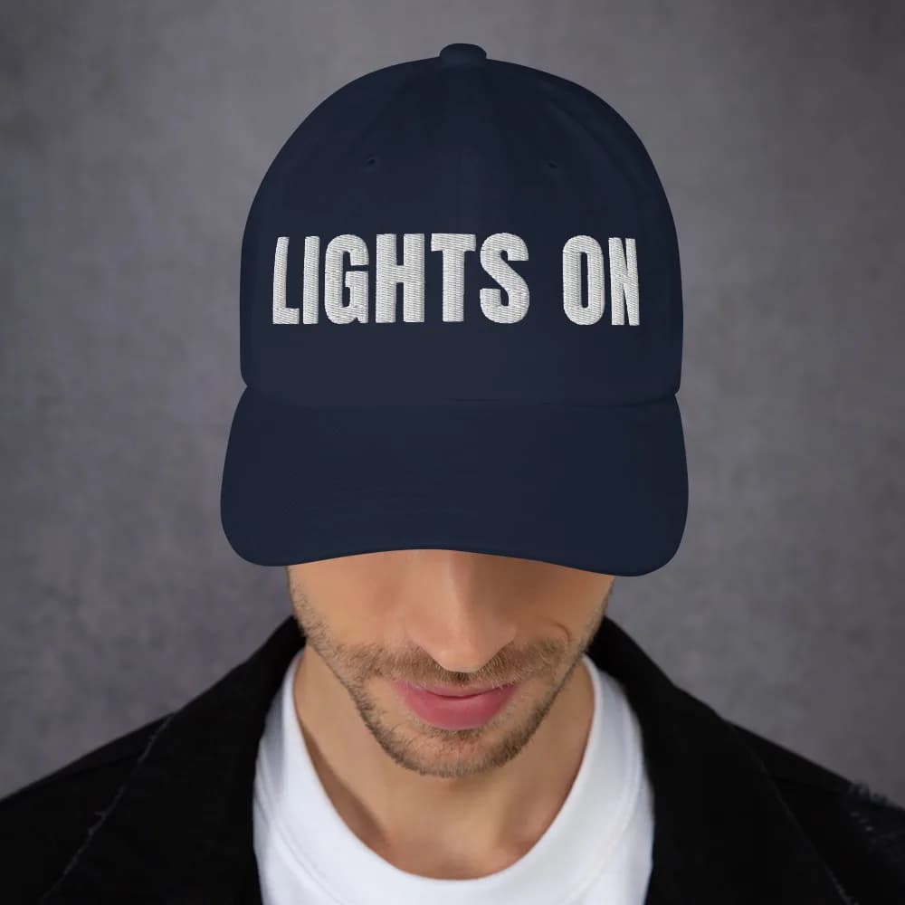 Lights on At Henning Dad Cap in Navy